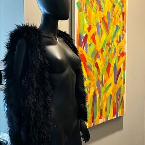 Club Monaco Black Faux Fur Vest